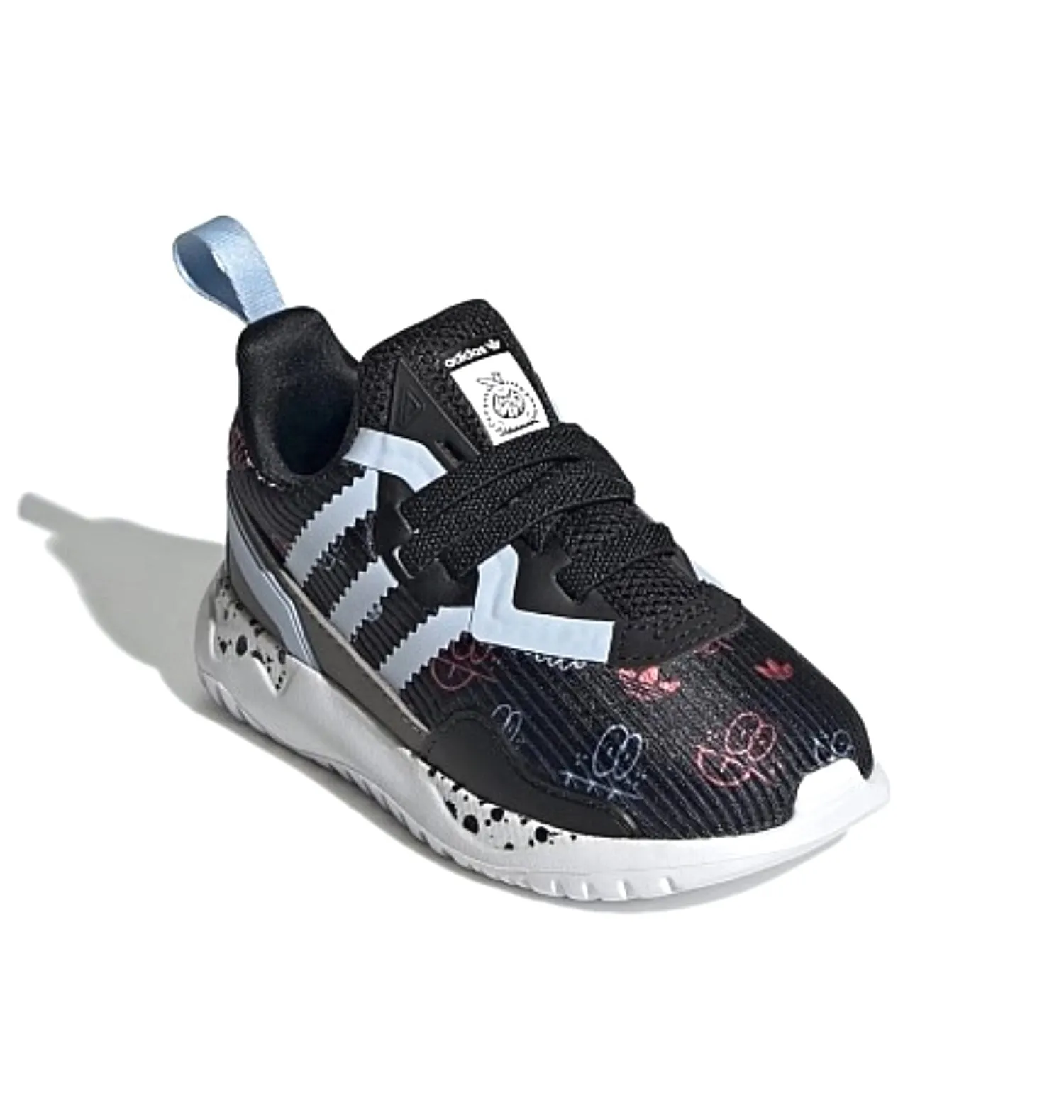 Adidas Infant Flex EL Low Sneakers, Core Black/Clear Sky/Cloud White