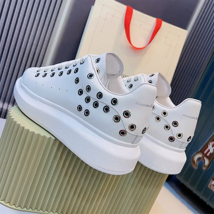 ALISANDRO MCQUEN KOREAN STYLE COWHIDE CHUNKY SOLE UNISEX SNEAKER