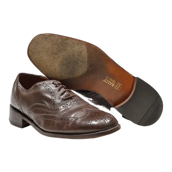 BALLY Brogue Shoes Brown Leather Mens UK 9