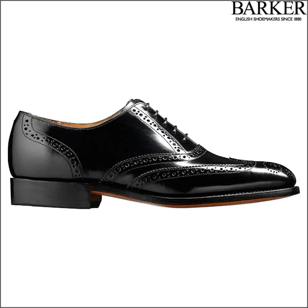 Barker Albert Black Hi Shine Full Brogue@