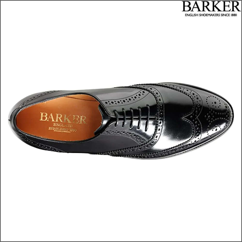 Barker Albert Black Hi Shine Full Brogue@