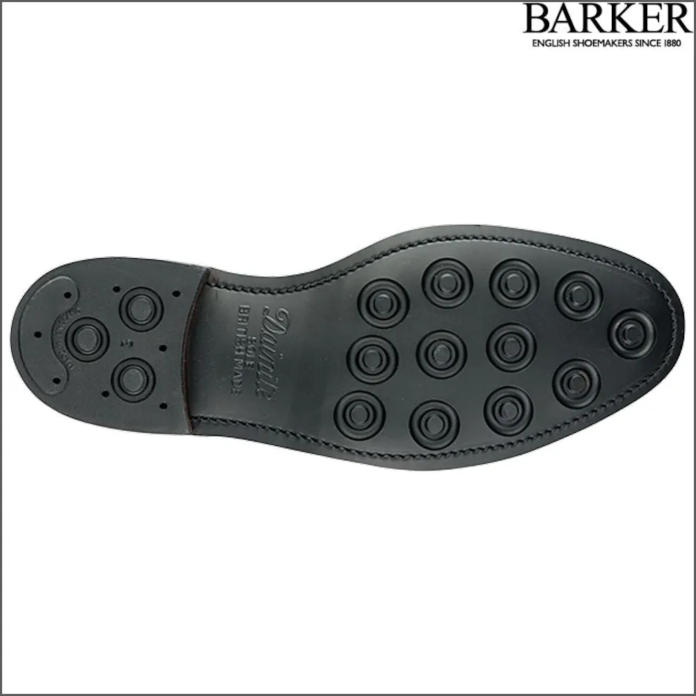 Barker Cheltenham Black Hi-Shine Oxford Toe Cap@
