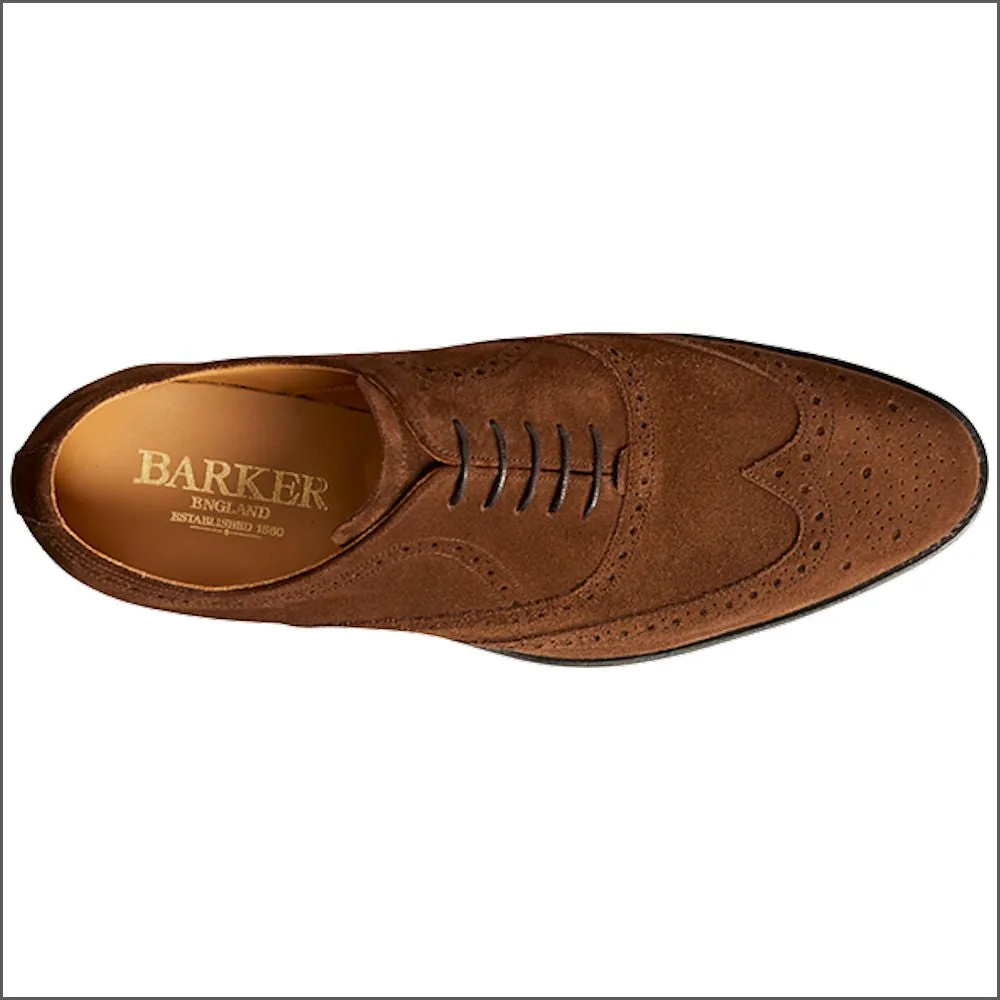 Barker Hampstead Castagnia Suede Wingtip Brogue@