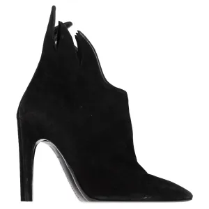 Bottega Veneta Flame Heeled Ankle Boots in Black Suede