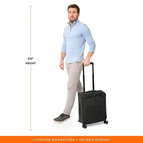 Briggs & Riley Spinners, Black, 19-inch Baseline Compact Carry-On
