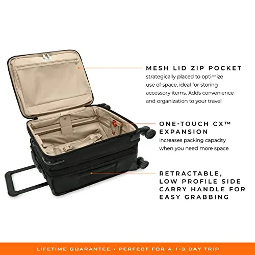 Briggs & Riley Spinners, Black, 19-inch Baseline Compact Carry-On