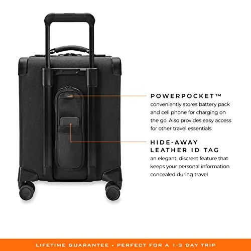 Briggs & Riley Spinners, Black, 19-inch Baseline Compact Carry-On