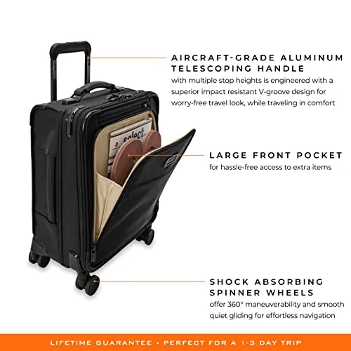 Briggs & Riley Spinners, Black, 19-inch Baseline Compact Carry-On