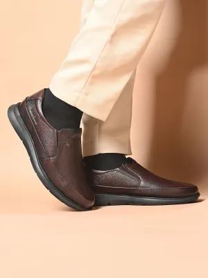 Brunette Brown Genuine Leather Slip-On Moccasin Shoes