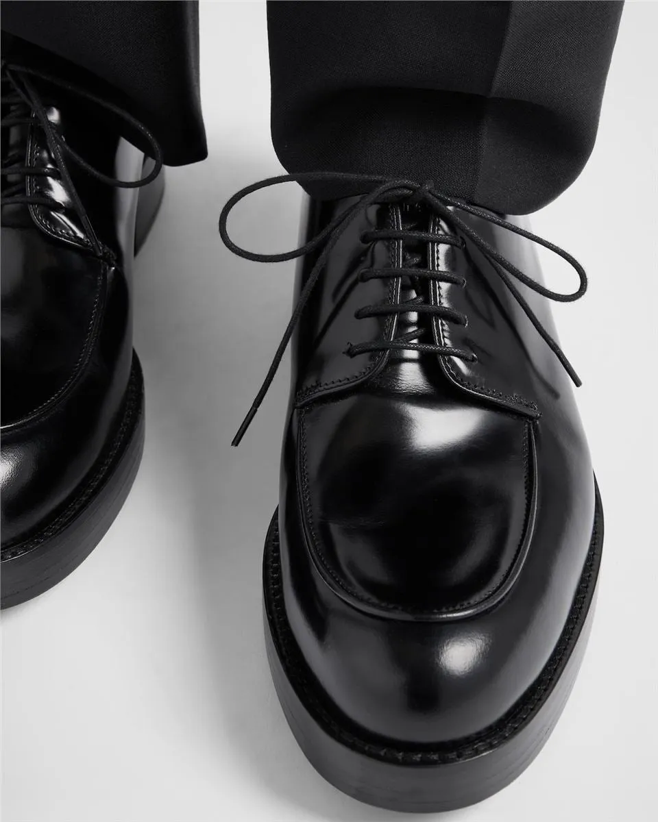 BRUSHED LEATHER DERBY SHOES