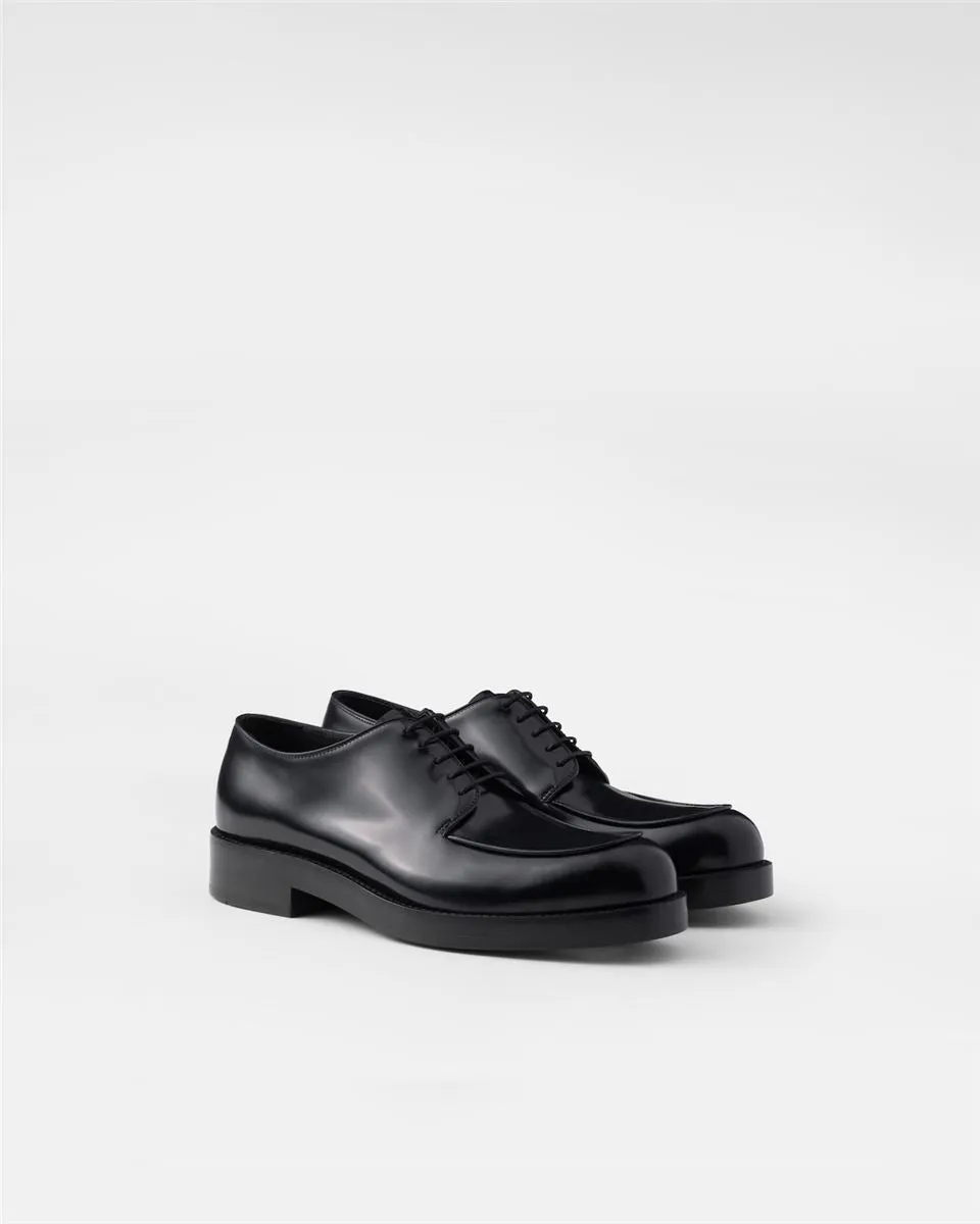 BRUSHED LEATHER DERBY SHOES