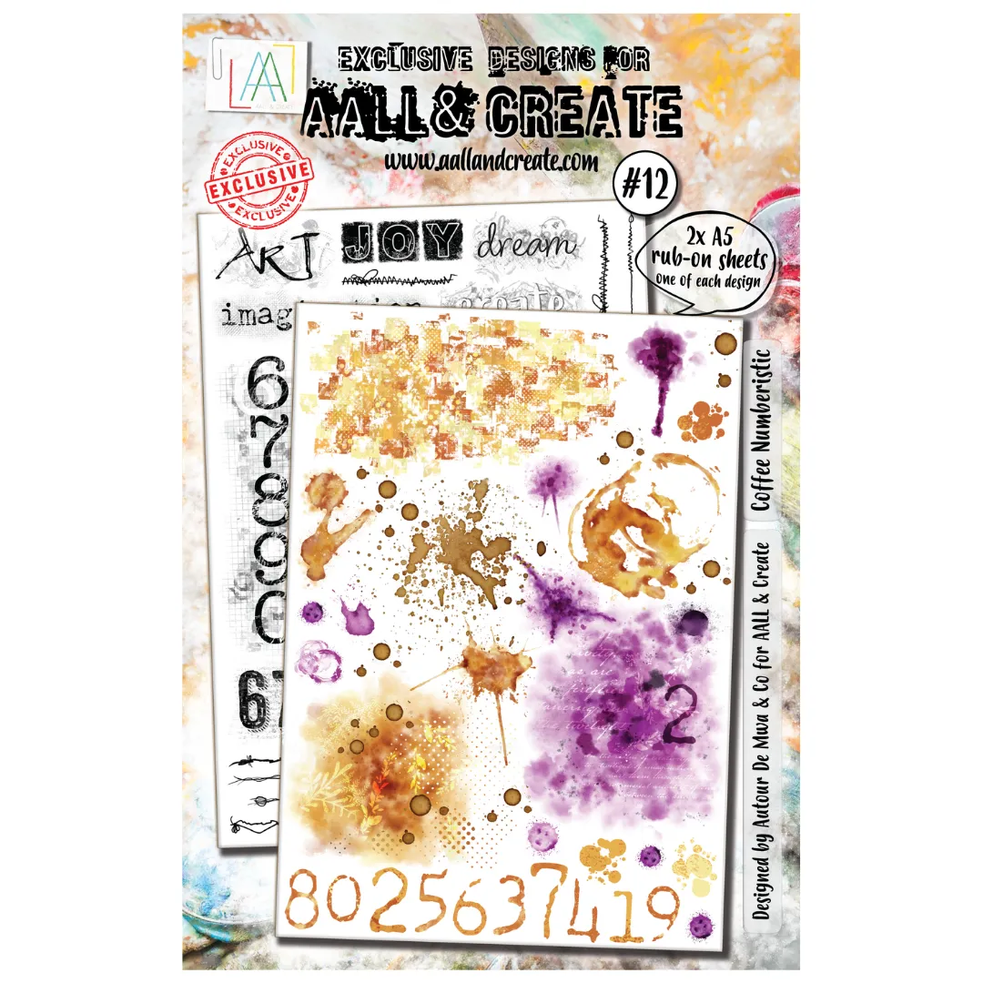 Coffee Numberistic A5 Rub-Ons No. 012