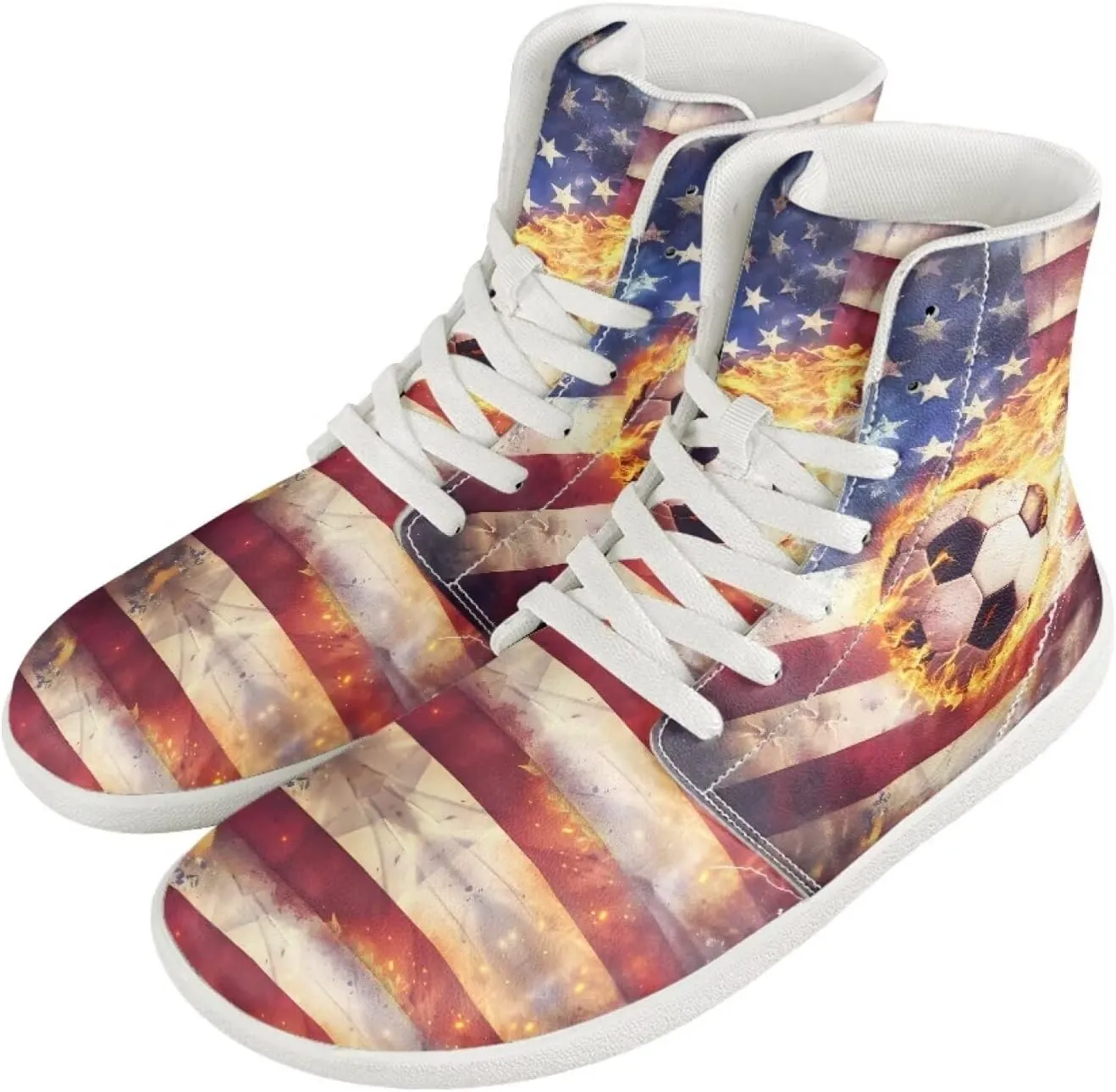 Coloranimal Barefoot Shoes Women High Top Sneakers Womens Athletic Shoes Walking Shoes Lace Up Fashion Sneakers Wide Toe Box Shoes