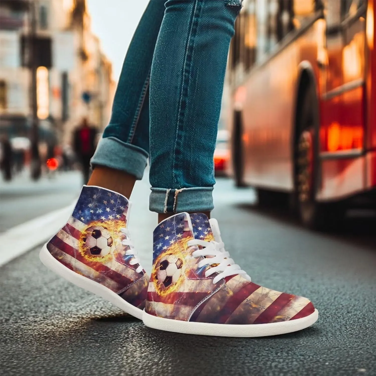 Coloranimal Barefoot Shoes Women High Top Sneakers Womens Athletic Shoes Walking Shoes Lace Up Fashion Sneakers Wide Toe Box Shoes