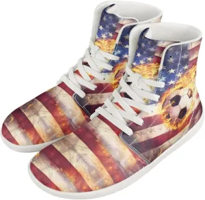 Coloranimal Barefoot Shoes Women High Top Sneakers Womens Athletic Shoes Walking Shoes Lace Up Fashion Sneakers Wide Toe Box Shoes