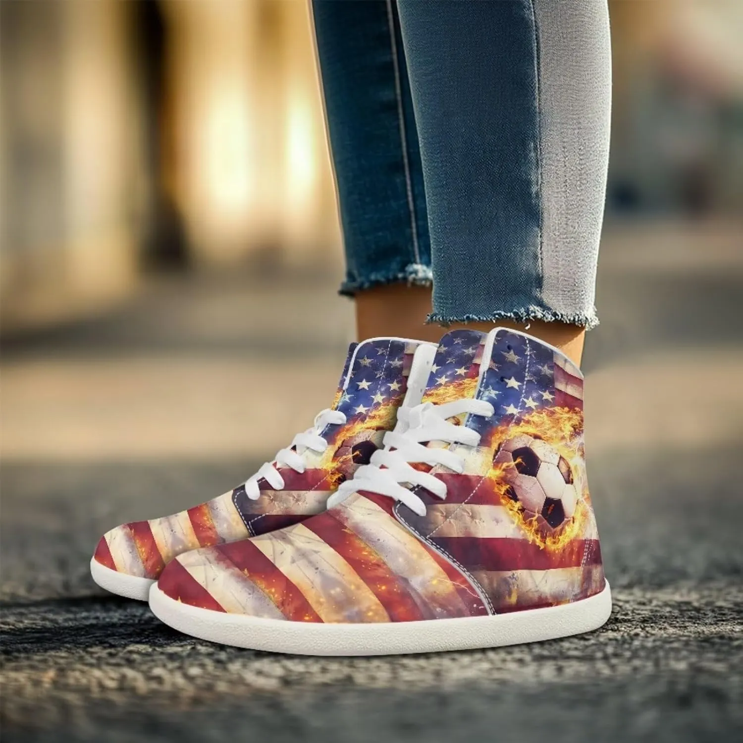 Coloranimal Barefoot Shoes Women High Top Sneakers Womens Athletic Shoes Walking Shoes Lace Up Fashion Sneakers Wide Toe Box Shoes
