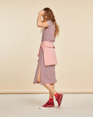 Dahlia Stripe Midi Length Tee Dress