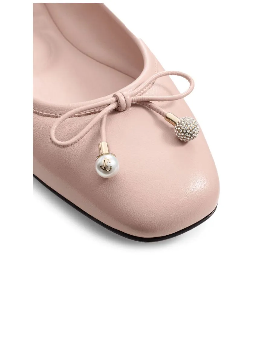 Flat Slipon Shoes With Bow Detail