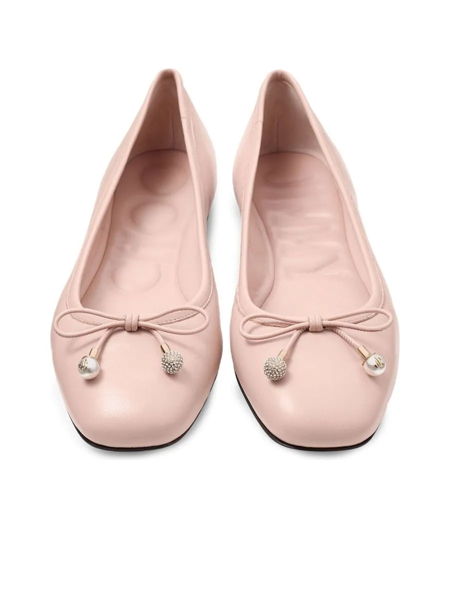 Flat Slipon Shoes With Bow Detail