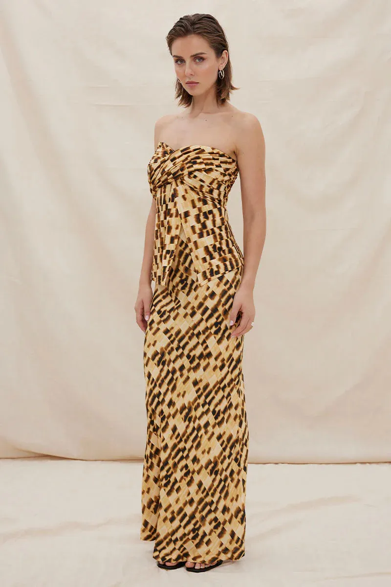 Imbued Bias Slip Skirt - Golden