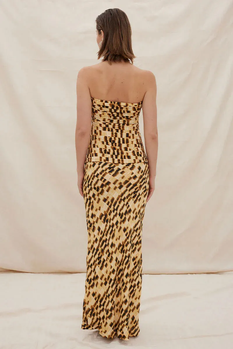 Imbued Bias Slip Skirt - Golden