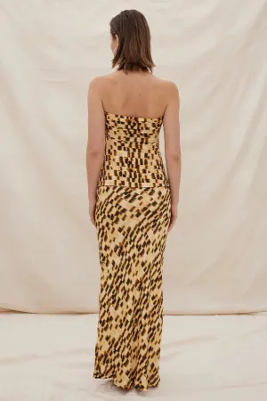 Imbued Bias Slip Skirt - Golden