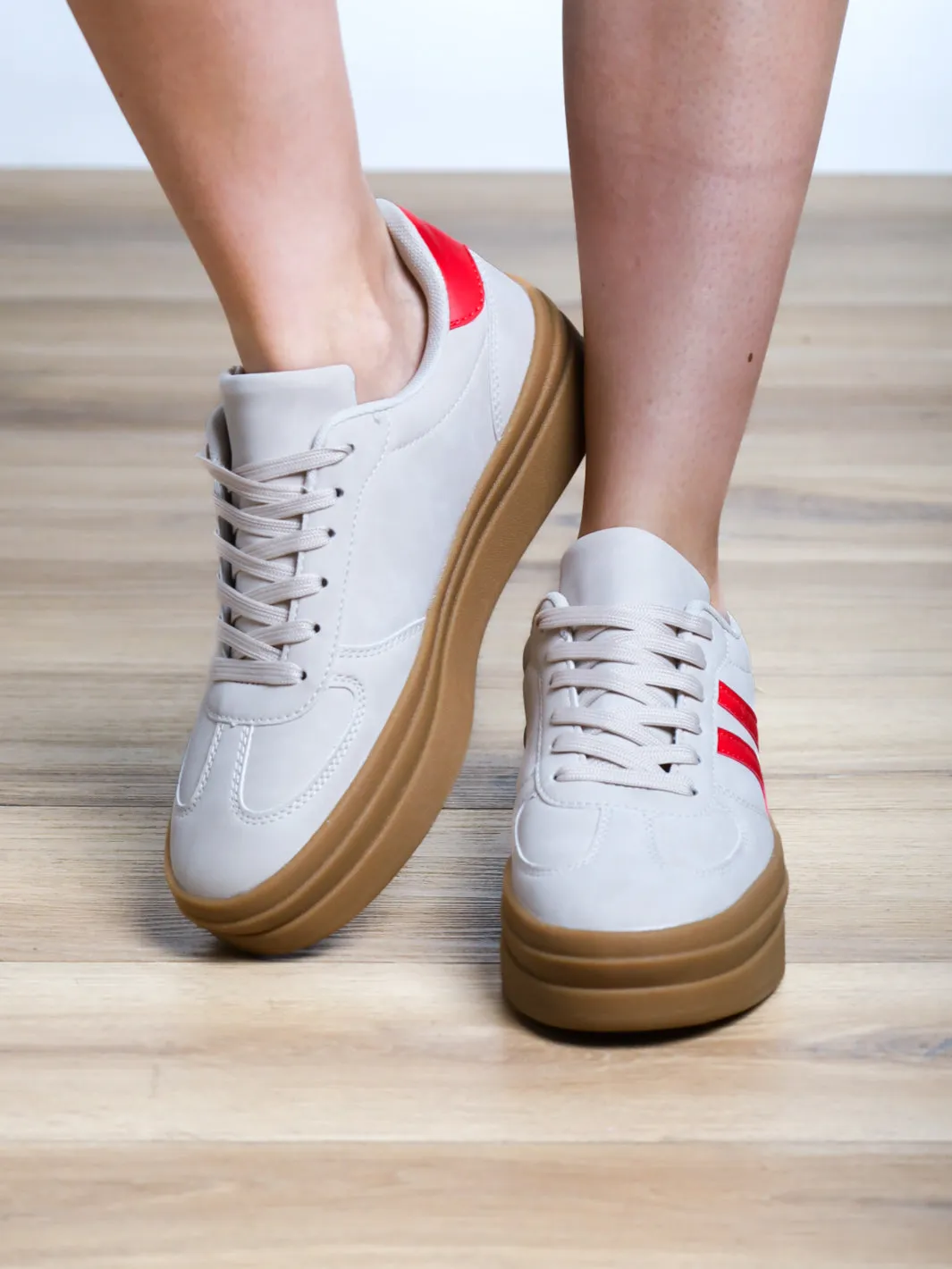 Jumping Around Platform Color Stripe Sneaker