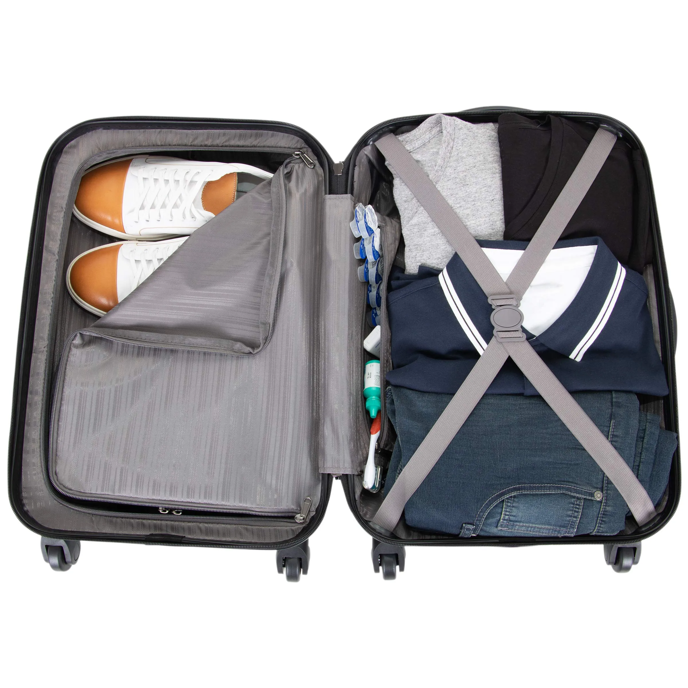 Kenneth Cole Reaction Out Of Bounds 20-Inch Carry-On Lightweight Durable Hardshell Luggage Black