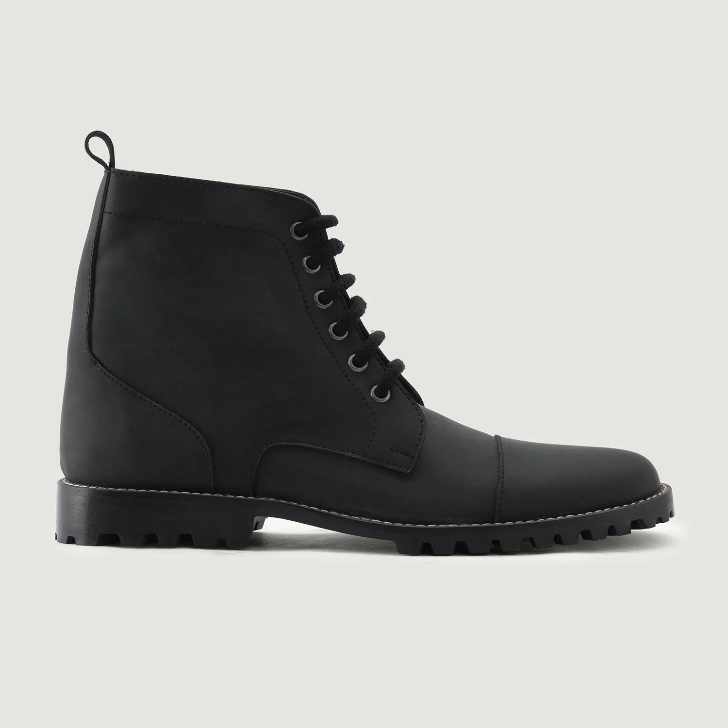 Knight Derby Black Matte Nubuck Leather Boots - TerraGrip
