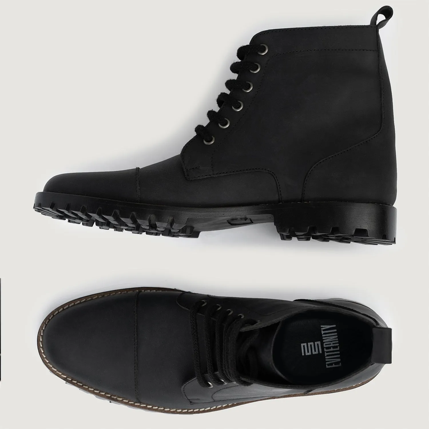Knight Derby Black Matte Nubuck Leather Boots - TerraGrip
