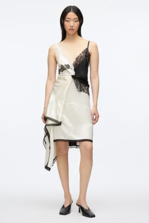 Liquid Satin Twist Slip Dress