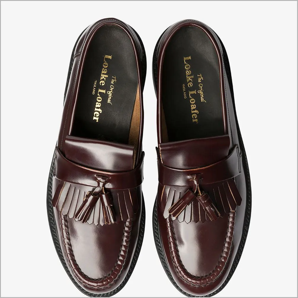 Loake Brighton Burgundy Classic Tassel Loafer@