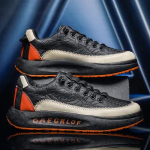 Mens Casual Stitched Lace Up Shoes