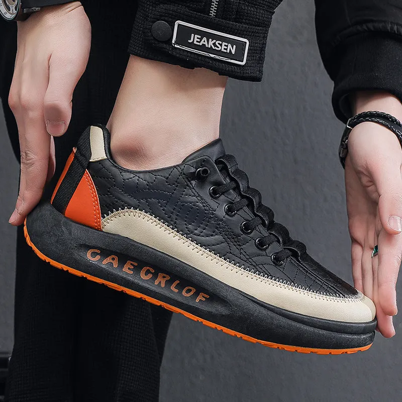 Mens Casual Stitched Lace Up Shoes