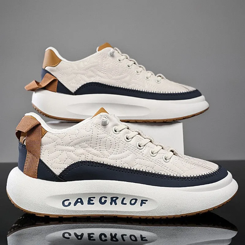Mens Casual Stitched Lace Up Shoes