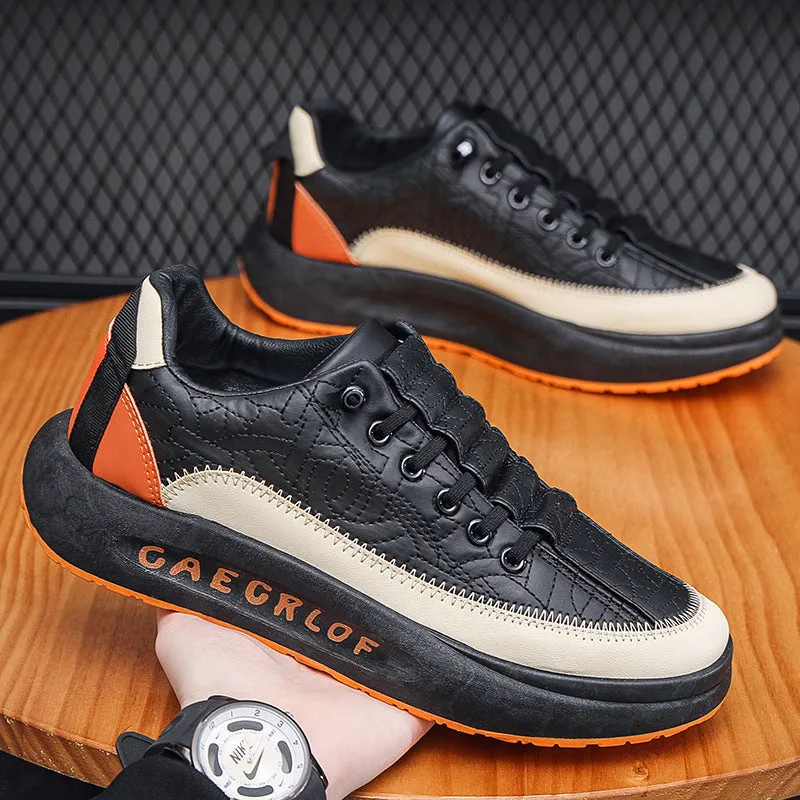 Mens Casual Stitched Lace Up Shoes
