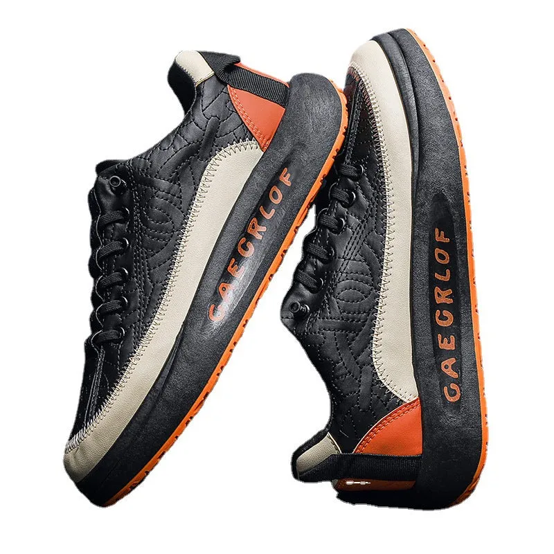 Mens Casual Stitched Lace Up Shoes