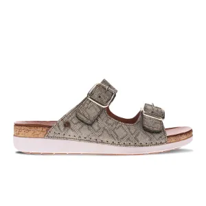 Revere Brighton Two Strap Slide Sandal (Women) - Khaki Diamond