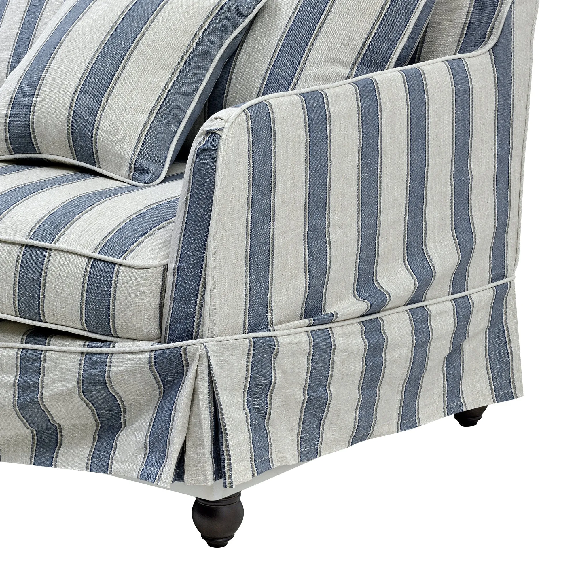 Slip Cover Only - Noosa Hamptons Armchair Blue Sky Stripe