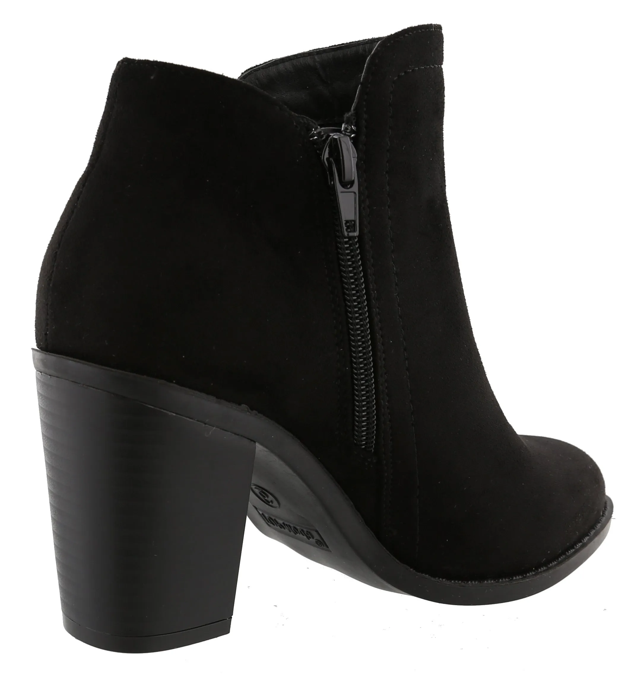 Top Moda Women's Closed Toe Side Zipper Chunky Stacked Block Heel Ankle Bootie