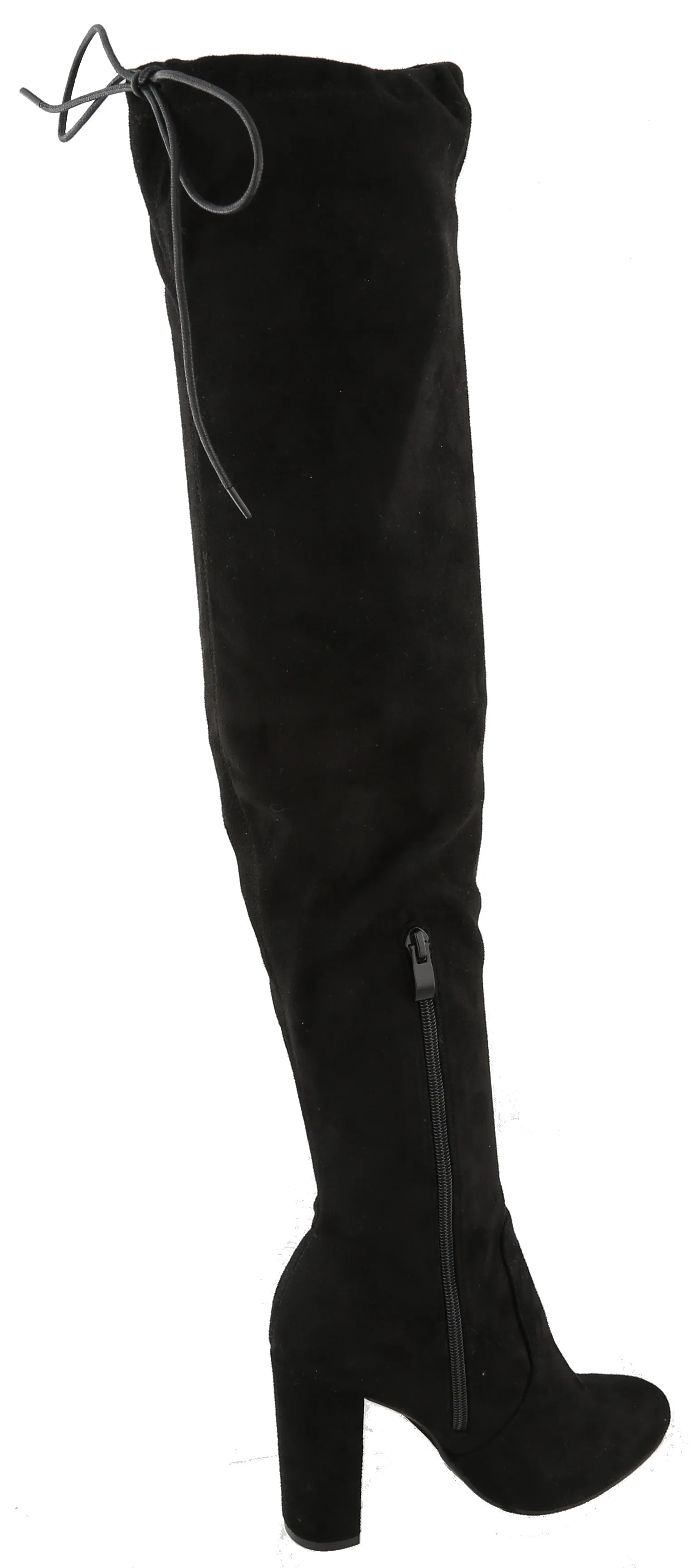 Top Moda Women's Embroidered Chunky Stacked Block Heel Over the Knee Boot