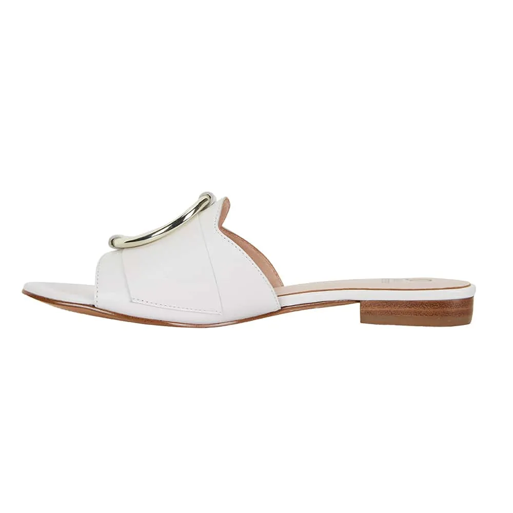 Trinity Slide in White Leather