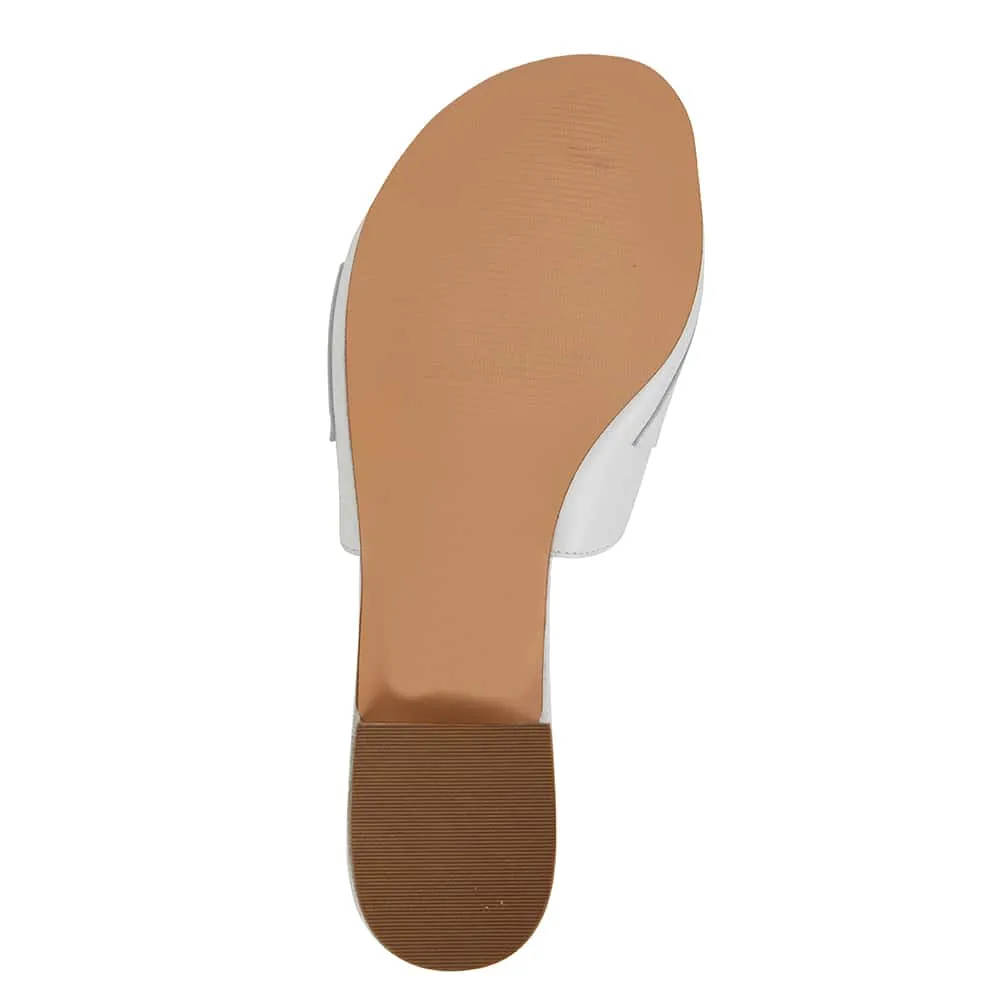 Trinity Slide in White Leather