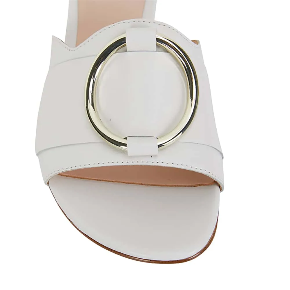 Trinity Slide in White Leather