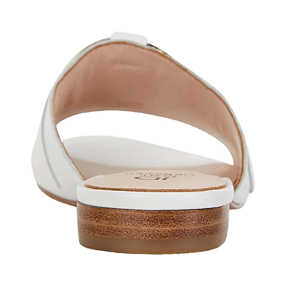 Trinity Slide in White Leather