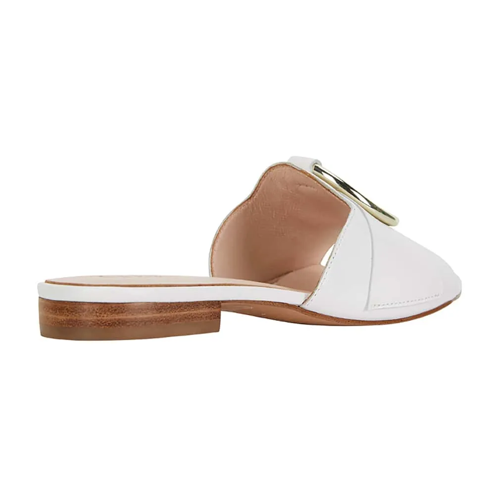 Trinity Slide in White Leather