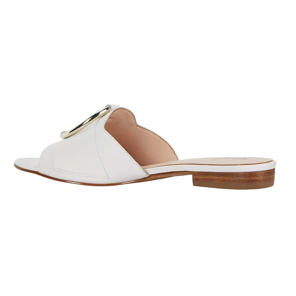 Trinity Slide in White Leather