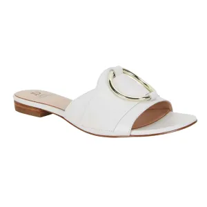 Trinity Slide in White Leather